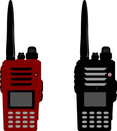 Walkie talkie or police radio and radio communicationのイラスト素材