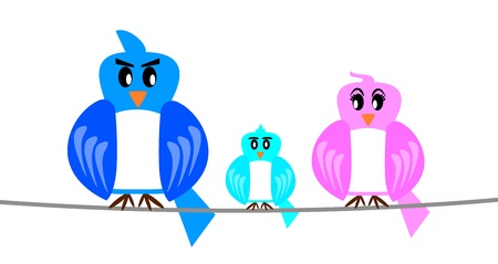 bird familyのイラスト素材