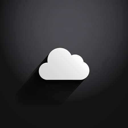 white cloud icon isolated on black backgroundのイラスト素材