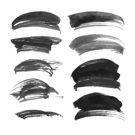 Realistic abstract black strokes setのイラスト素材