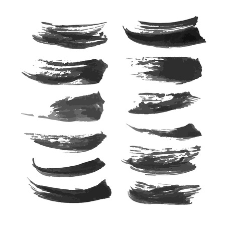 Set of abstract realistic black strokes of different density 1のイラスト素材