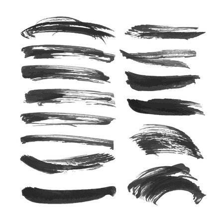 Realistic abstract ink black strokes of different density 1のイラスト素材
