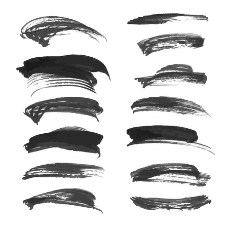 Realistic abstract ink black strokes of different densityのイラスト素材