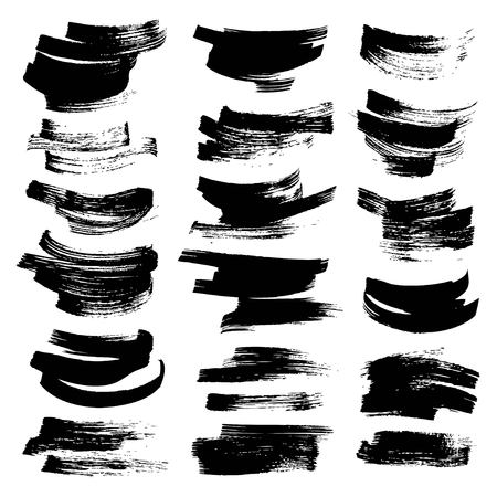 Abstract black textured strokes isolated on white backckgroundのイラスト素材