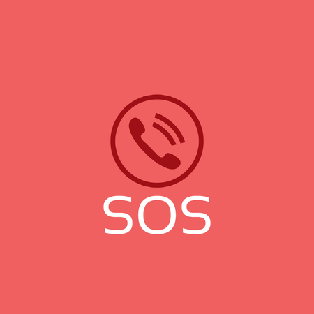 phone SOS line conceptのイラスト素材