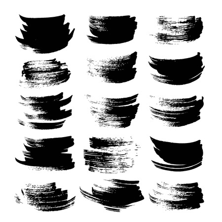 Black textured strokes set on white backgriundのイラスト素材