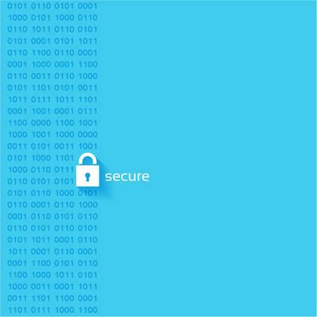 Security concept Data Lock on blue backgroundのイラスト素材