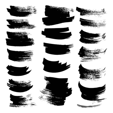 Black strokes set on white backgriundのイラスト素材