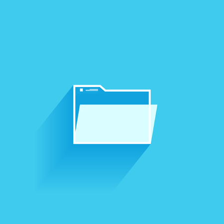 Folder Icon Isolated on Blue Backgroundのイラスト素材