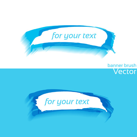 banners set of brushes on white and blue background for designのイラスト素材