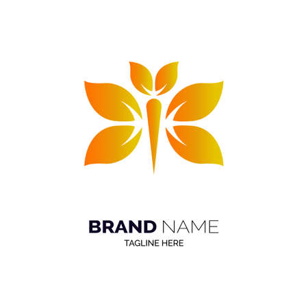 butterfly leaf logo design template for brand or company and otherのイラスト素材