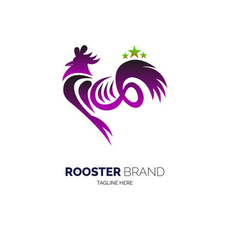 Rooster logo template design vector for brand or company and otherのイラスト素材