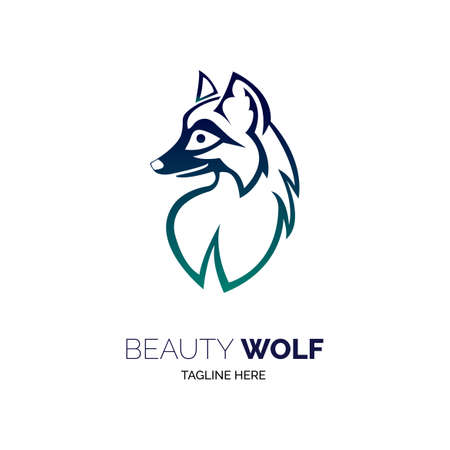 wolf beauty logo template design vector for brand or company and otherのイラスト素材