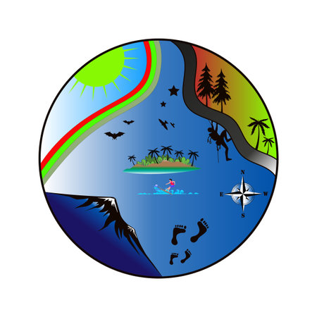 extreme sports flat illustration vector imagesのイラスト素材