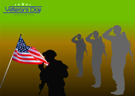 Veterans day us army silhouette vector imageのイラスト素材