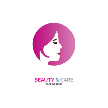 ladies in circle logo template design for brand or companyのイラスト素材