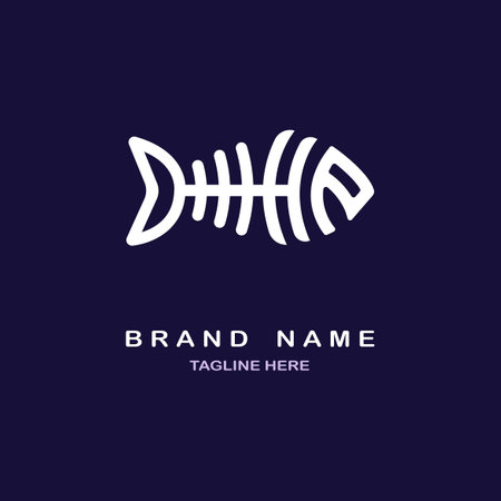 line fish logo design template for brand or company and otherのイラスト素材