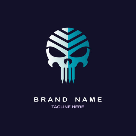skull template design vector for brand or company and otherのイラスト素材