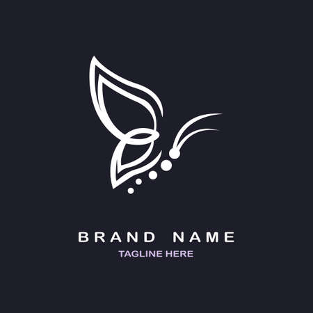 butterfly line style logo design template for brand or company and otherのイラスト素材