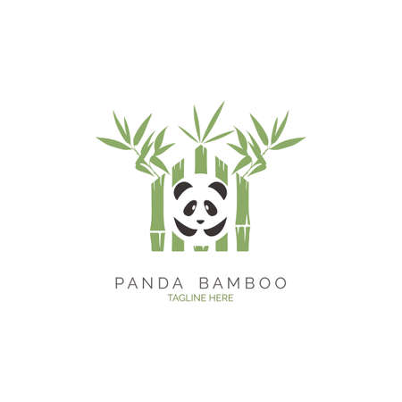 panda bamboo logo icon template design for brand or company and otherのイラスト素材