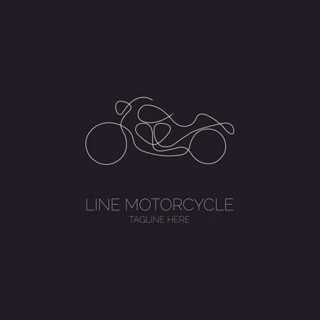 Motorcycle logo line style design template for brand or company and otherのイラスト素材