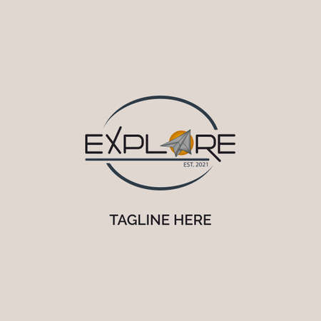 explore text paper plane logo design template for brand or company and otherのイラスト素材