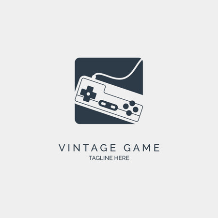 game stick controller vintage logo design template for brand or company and otherのイラスト素材