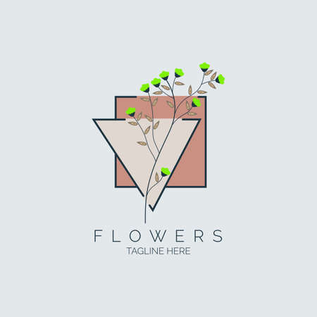 flower logo template design for spa beauty brand or companyのイラスト素材