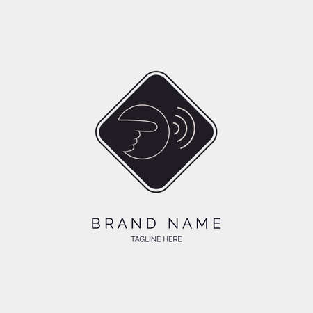 hand finger wifi line style logo design template vector for brand or company and otherのイラスト素材