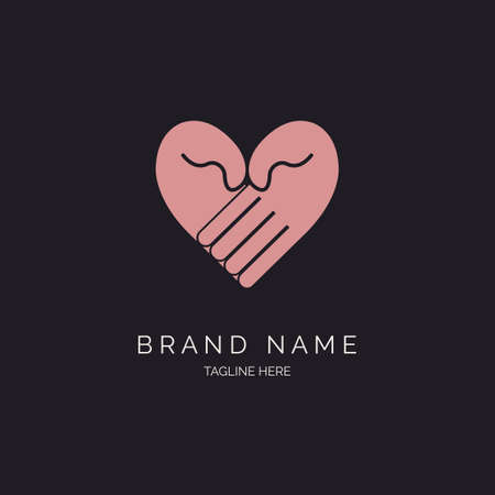 hand love logo template design for brand or company and otherのイラスト素材