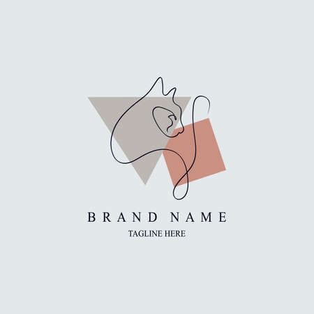 cat line style  template design for brand or company and otherのイラスト素材
