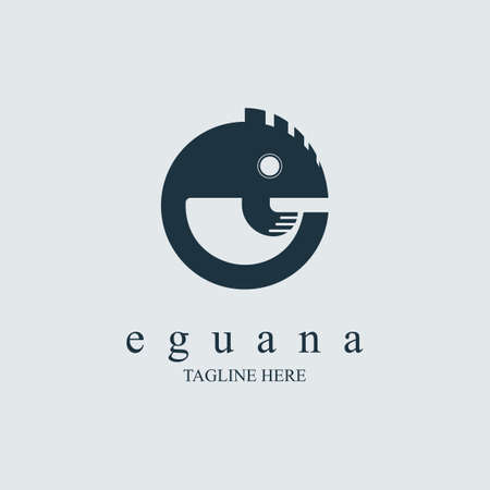 letter e iguana reptil  template design for brand or company and otherのイラスト素材