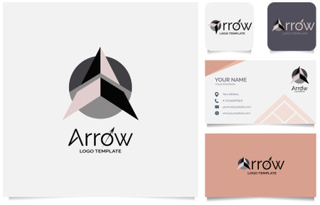 Arrow logo modern card name template design vector for brand or company and otherのイラスト素材