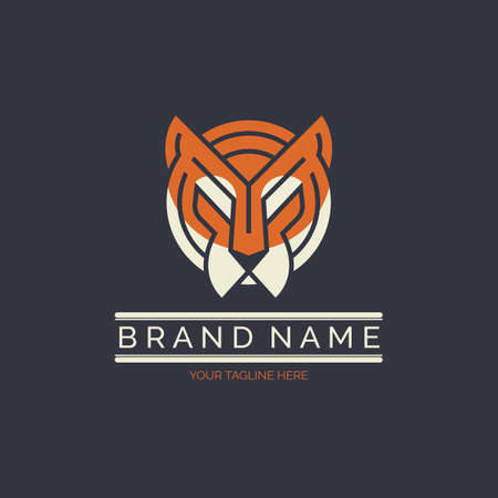 Tiger Head logo design template for brand or company and otherのイラスト素材