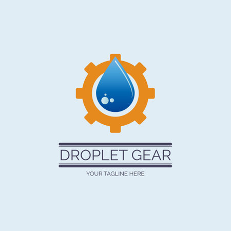 water droplet gear mechanic logo template design for brand or company and otherのイラスト素材