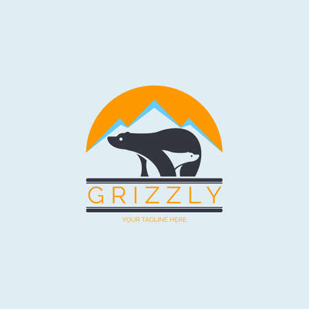 Grizzly Polar Bear logo template design for brand or company and otherのイラスト素材