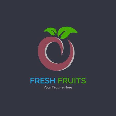 fresh fruits modern logo template design for brand or company and otherのイラスト素材