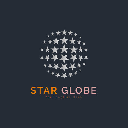 Star Globe Circle logo design template for brand or company and otherのイラスト素材