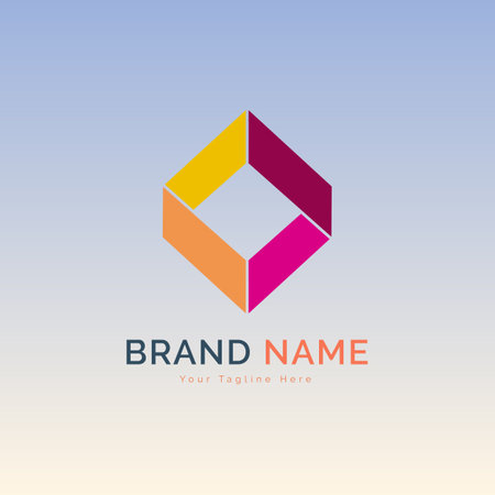 Modern cube sign logo template design vector for brand or company and otherのイラスト素材