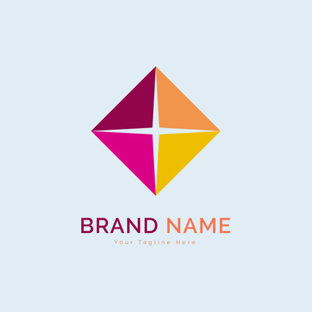 modern shape cube star logo template design for brand or company and otherのイラスト素材