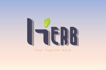 Herb herbal leaf logo letter template design for brand or company and otherのイラスト素材