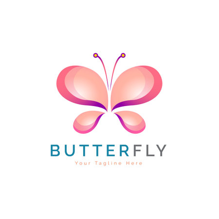 butterfly modern logo template design for brand or company and otherのイラスト素材