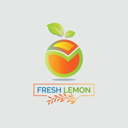 Fresh lemon lime fruit modern logo template design for brand or company and otherのイラスト素材