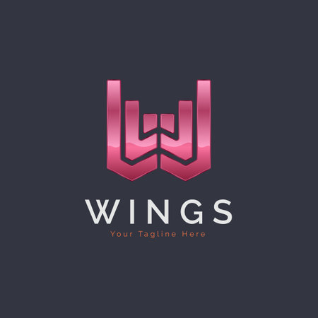 Modern letter W wings logo template design for brand or company and otherのイラスト素材