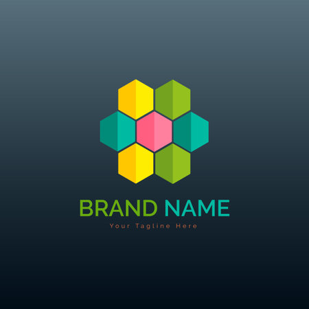 Modern Hexagonal sign colour logo template design vector for brand or company and otherのイラスト素材