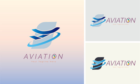 Aviation plane take off logo design template for brand or company and otherのイラスト素材