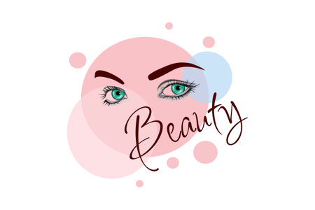 beauty aesthetics woman eyes logo template design illustration for brand or company and otherのイラスト素材