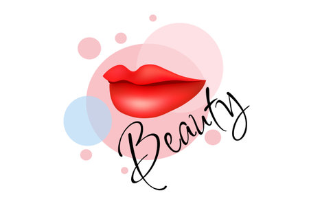 Beauty Lips kiss makeup cosmetics salon spa logo design template for brand or company and otherのイラスト素材