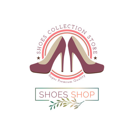 shoes store high heels logo design template for brand or company and otherのイラスト素材