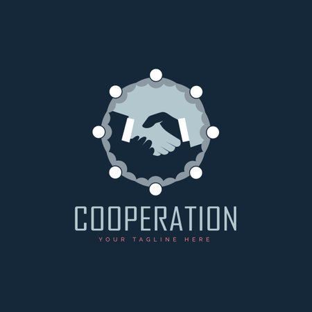 shakehand coorperation bussines logo template design for brand or companyのイラスト素材